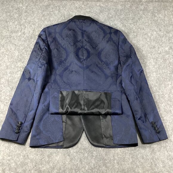 INC International Womens Jacquard Two Button Tuxedo Smoking Jacket Satin Small - Picture 8 of 16